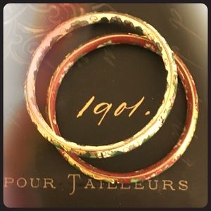 Chic vintage baked enamel bangles